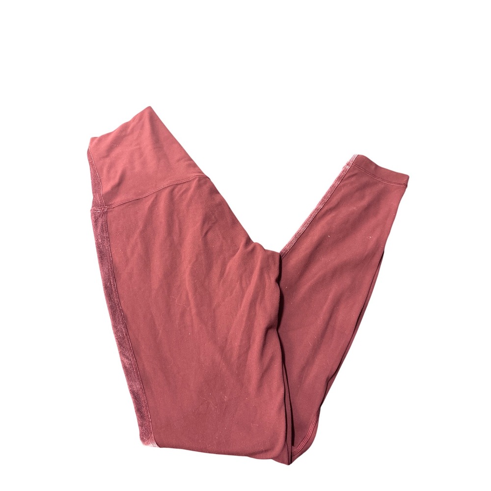 Lululemon Align High Rise Leggings Velvet Side Stripe Burgundy Red Size 8 28in